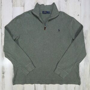 Polo Ralph Lauren Sweater Mens XL Green 1/4 Zip Pullover